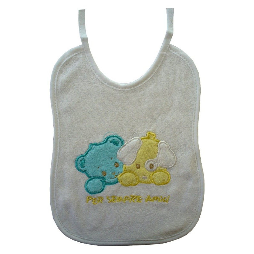 Terry Baby Bib with Dogs - Baby Boy